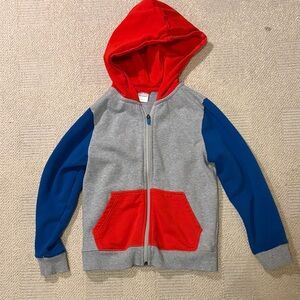 Hanna Andersson Red, Gray, and Blue Kids Hoodie